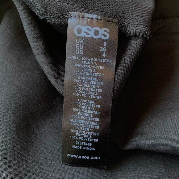 ASOS Iridescent Sequined Beaded Cocktail Mini Dress Black Size US 4 UK 8 - Picture 5 of 6